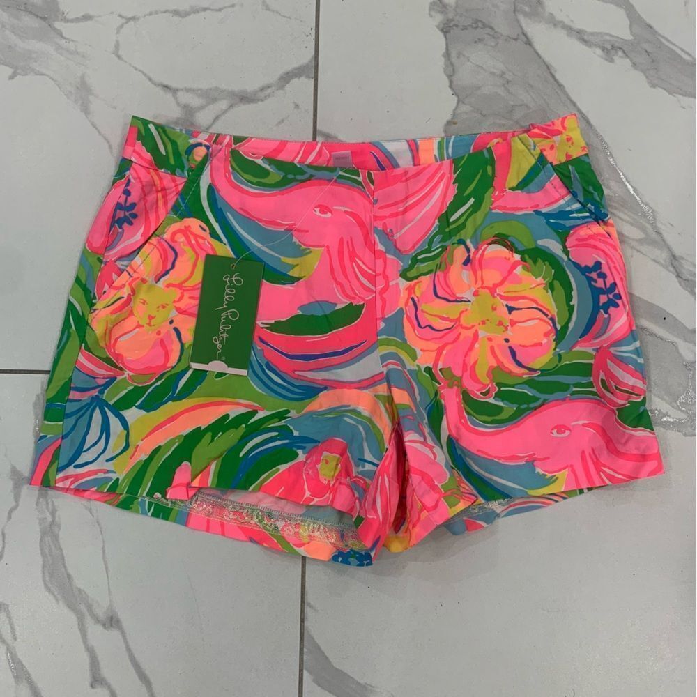 Lilly Pulitzer Shorts Women 00 Jeannie Multi So A Peeling Rayon Pockets NWT